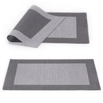 Bild in der Galerie öffnen: Tischmatten „Heidi“ Silber 6er Set 45 x 30 cm rechteckige Platzsets aus PVC