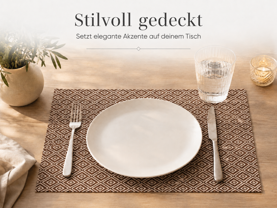 Tischsets ALFONSO Braun 6er Set aus Kunststoff