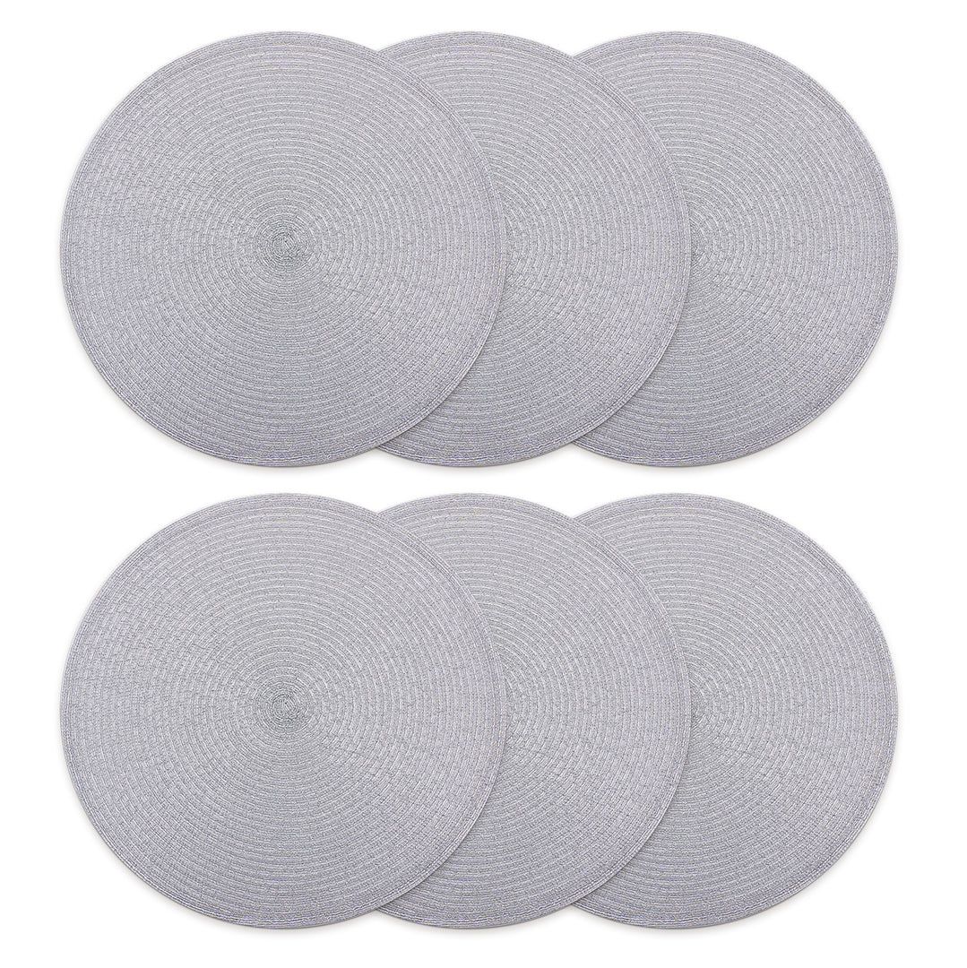 Tischmatten "Helena" Silber 6er Set Ø 38 cm runde Platzsets