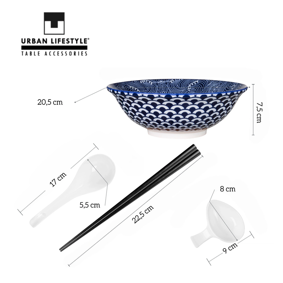 URBAN LIFESTYLE Ramen Schüssel Dinner Set (Seigaiha)