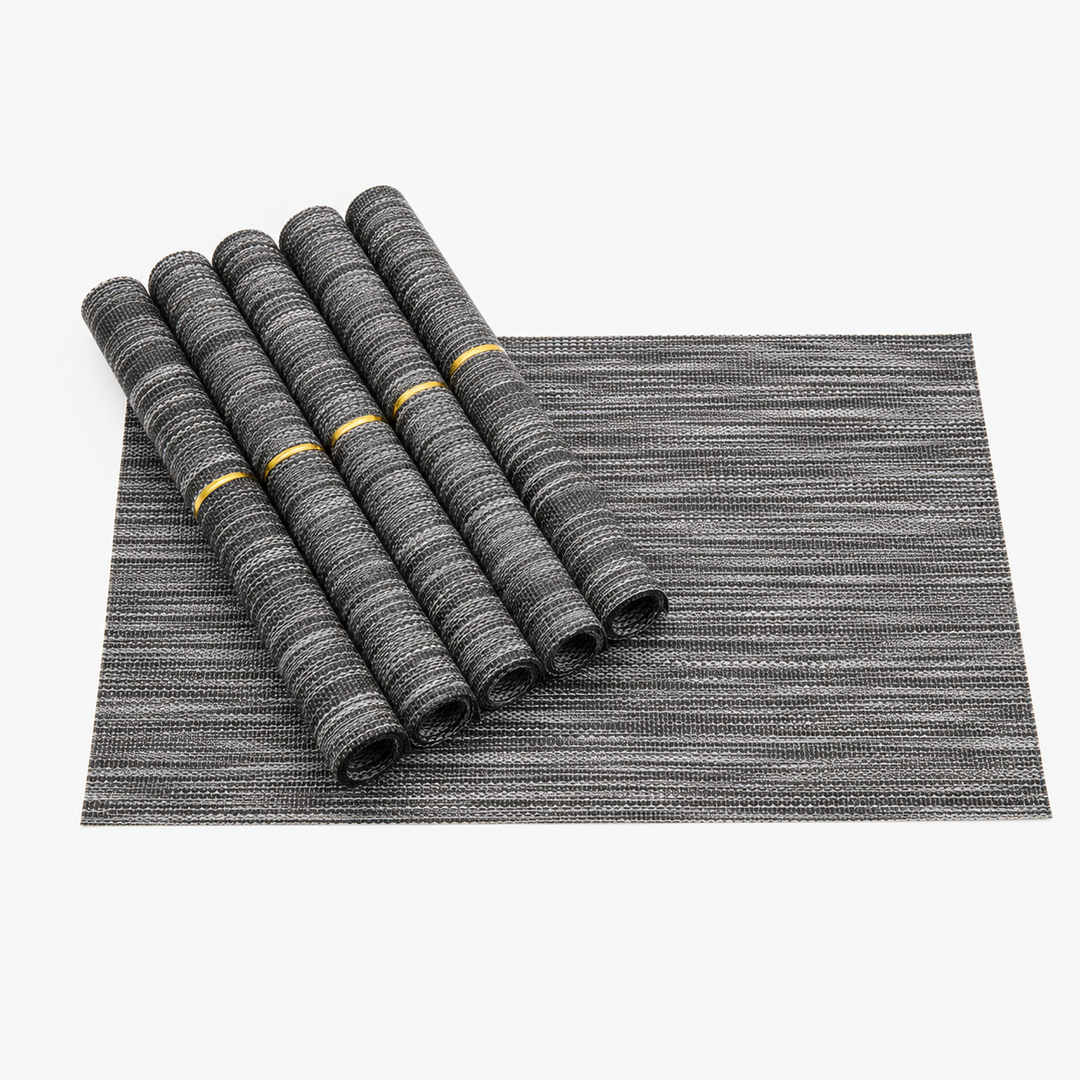 Tischmatten GIUSEPPE 6er Set Schwarz Meliert 45 x 30cm