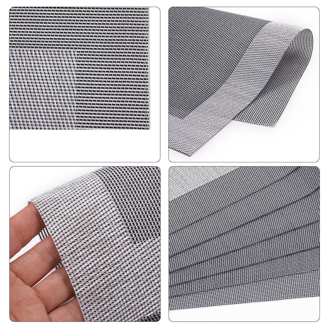 Tischmatten „Heidi“ Silber 6er Set 45 x 30 cm rechteckige Platzsets aus PVC