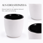 Bild in der Galerie öffnen: Yoru Saucenschälchen 6er Set weiß schwarz aus Steinzeug