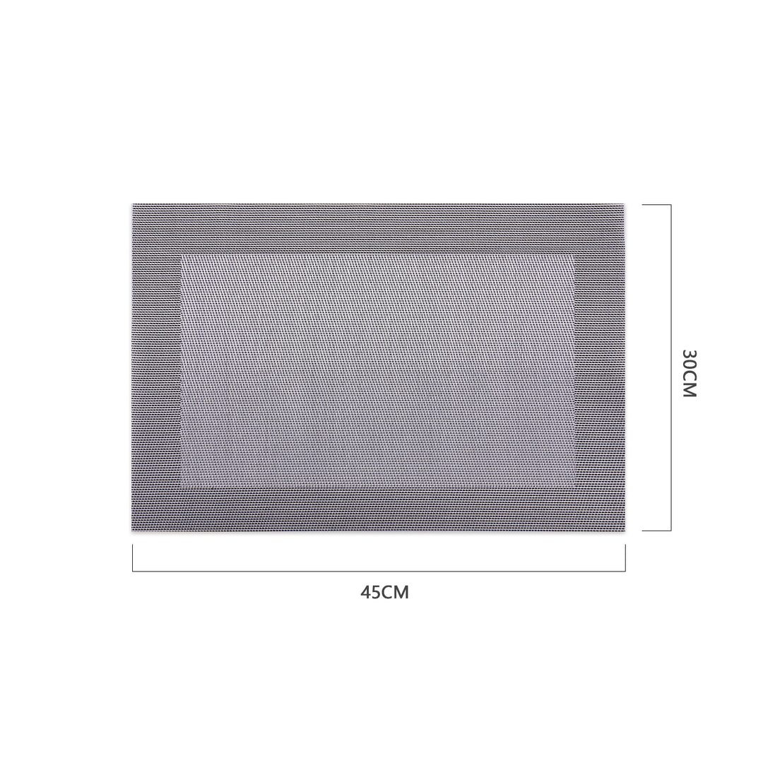 Tischmatten „Heidi“ Silber 6er Set 45 x 30 cm rechteckige Platzsets aus PVC