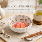 Bild in der Galerie öffnen: Porzellanschale "Momiji" braun Eulen Design - 11cm
