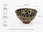 Bild in der Galerie öffnen: Teeschalen "Hitomi" 2er Set 80 ml aus Keramik mit reaktiver Glasur