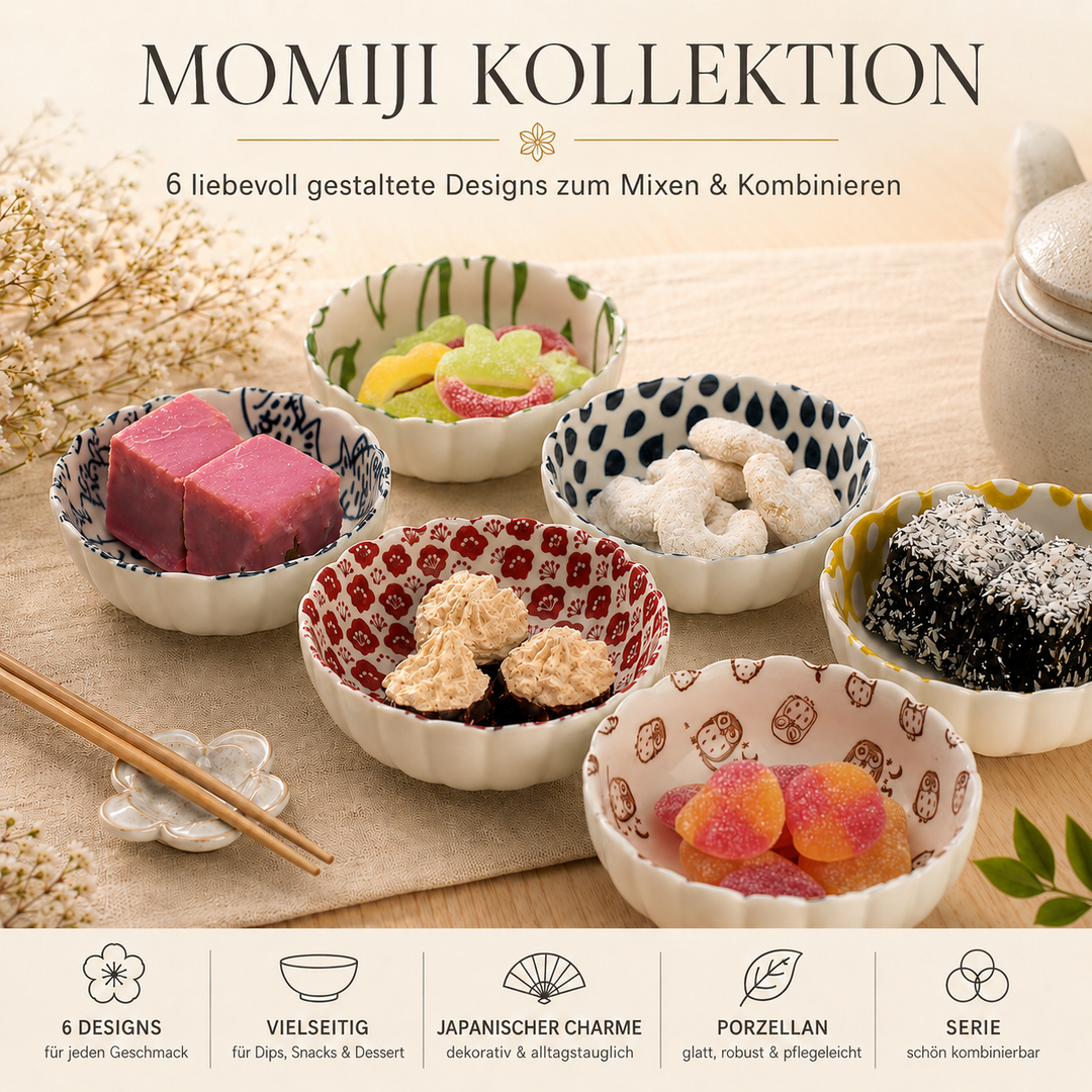 Porzellanschale "Momiji" braun Eulen Design - 11cm