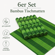Bambus Tischmatten Vivian Hellgrün 6er Set | Urban Lifestyle