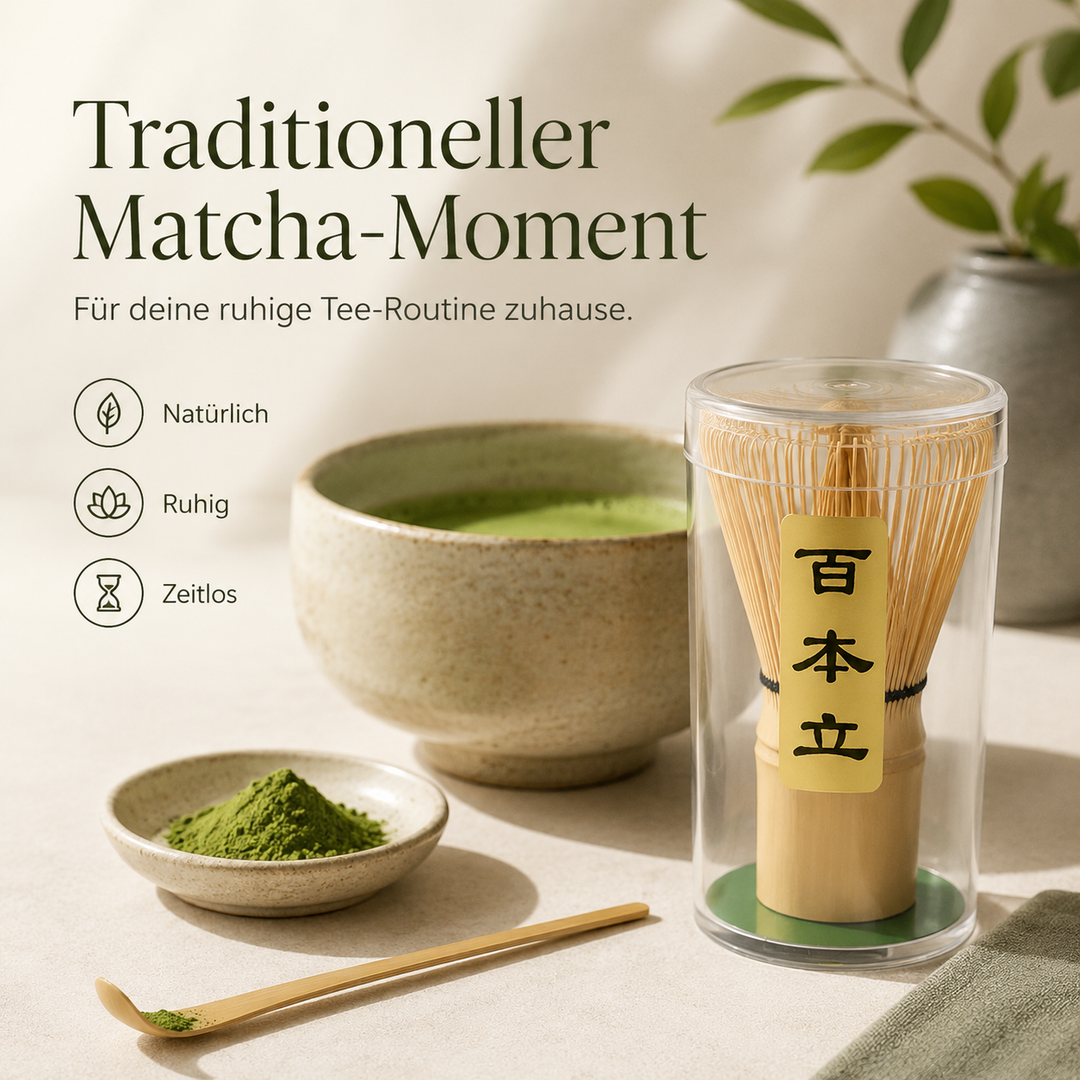 Matchabesen Chasen aus Bambus für Matcha Tee 100 Borsten
