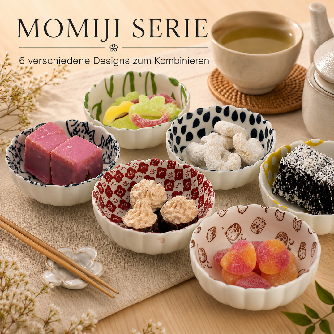 Porzellanschale "Momiji" gelb Lotuswurzel Design - 11cm