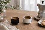 Bild in der Galerie öffnen: Teeschalen Set „Zen“ 2er Set – Matt Schwarz &amp; Matt Weiß | Teetassen &amp; Espressotassen aus Keramik