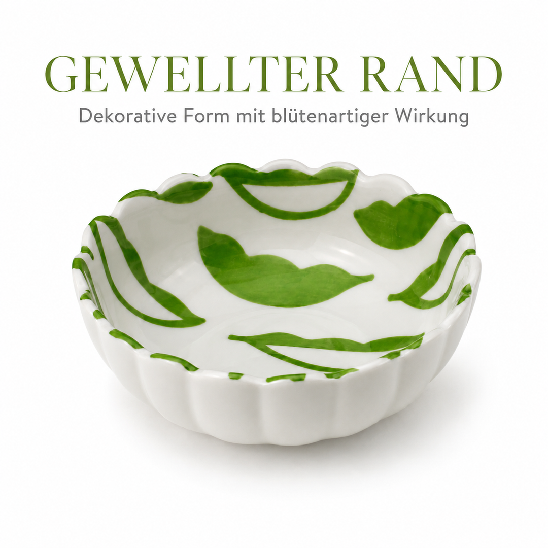 Porzellanschale MOMIJI grün Blatt Design