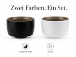 Bild in der Galerie öffnen: Teeschalen Set „Zen“ 2er Set – Matt Schwarz &amp; Matt Weiß | Teetassen &amp; Espressotassen aus Keramik
