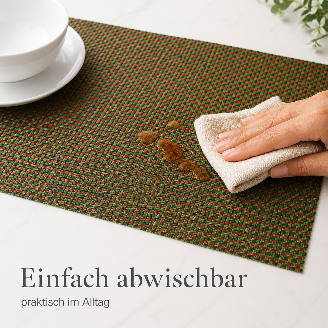 Tischmatten ALFONSO 6er Set Rot Grün | Urban Lifestyle