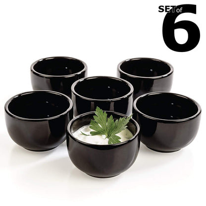 Dipschalen Set Kuro 6 x Rundes Snackschalen dipschalen Schwarz Steinzeug Keramik (Round-Set of 6) Urban Lifestyle