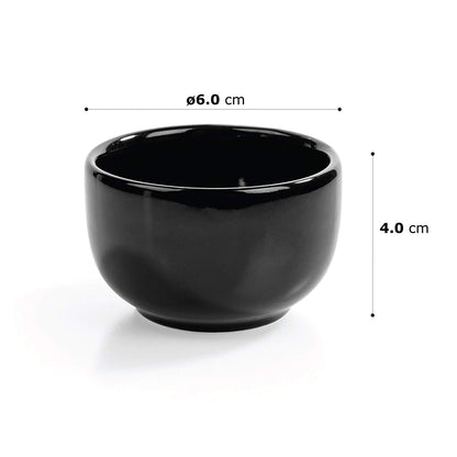Dipschalen Set Kuro 6 x Rundes Snackschalen dipschalen Schwarz Steinzeug Keramik (Round-Set of 6) Urban Lifestyle