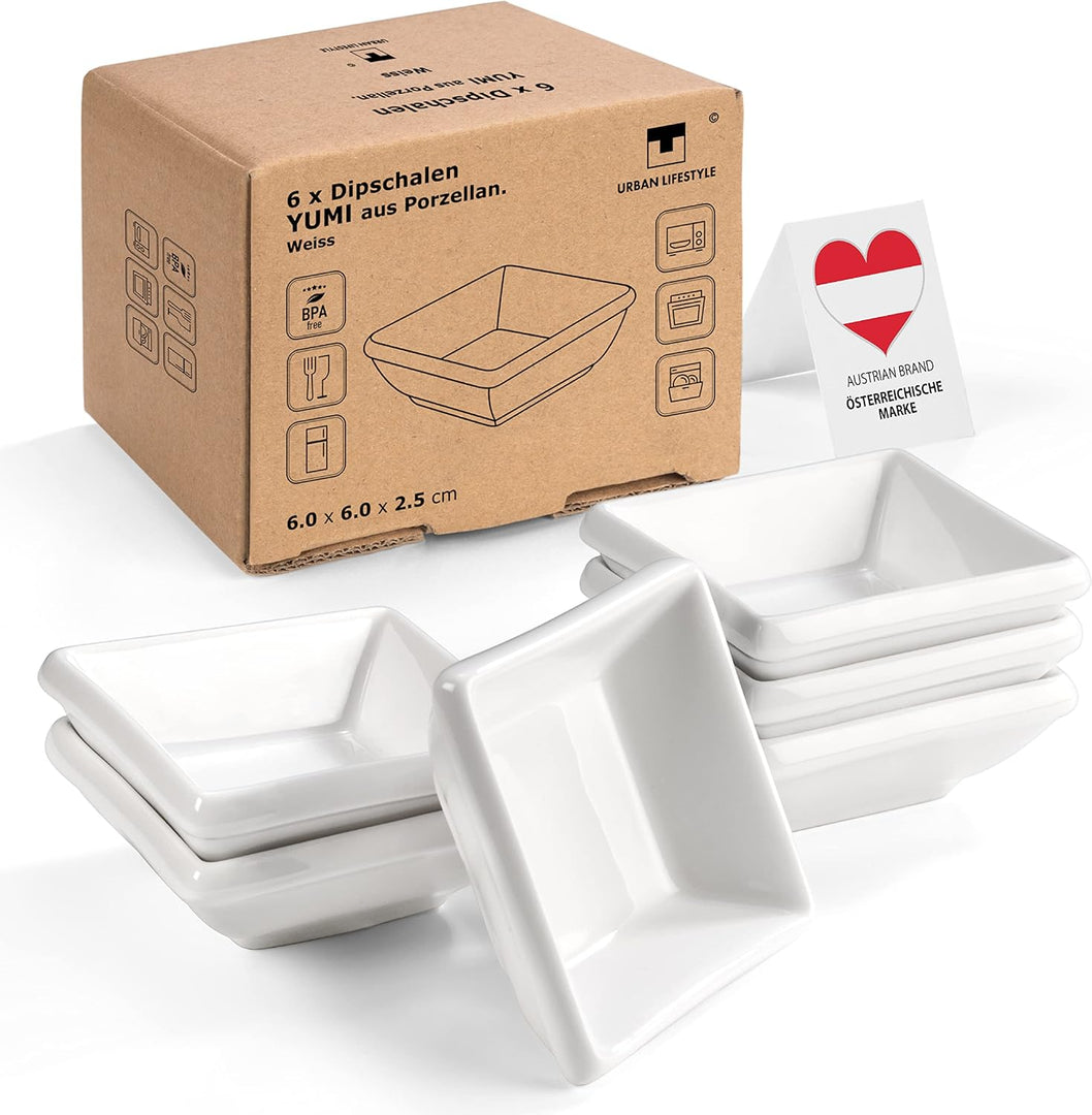 Yumi Saucenschälchen 6er Set Weiß 6 x 6 cm