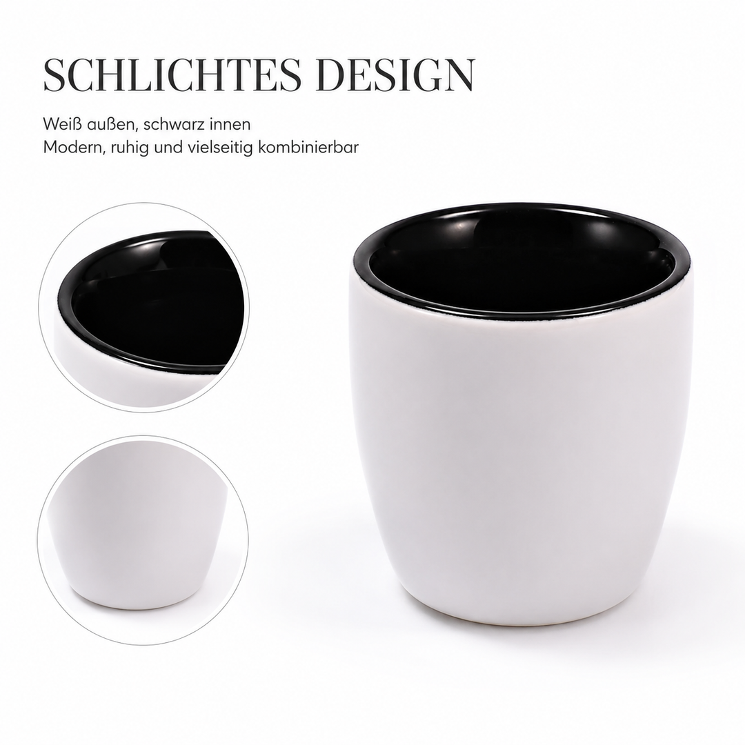Yoru Saucenschälchen 6er Set weiß schwarz aus Steinzeug