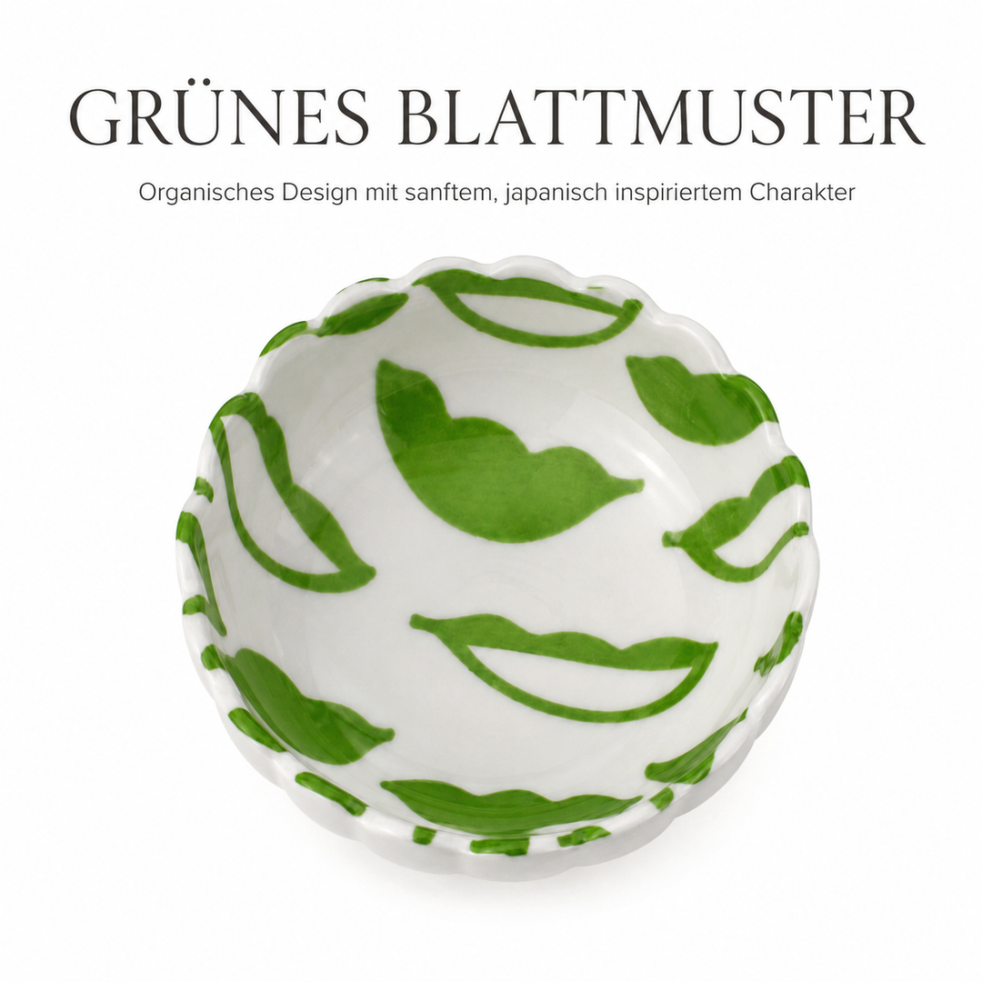 Porzellanschale MOMIJI grün Blatt Design