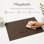 Bild in der Galerie öffnen: Tischsets ALFONSO 6er Set Braun Schwarz aus gewebtem PVC
