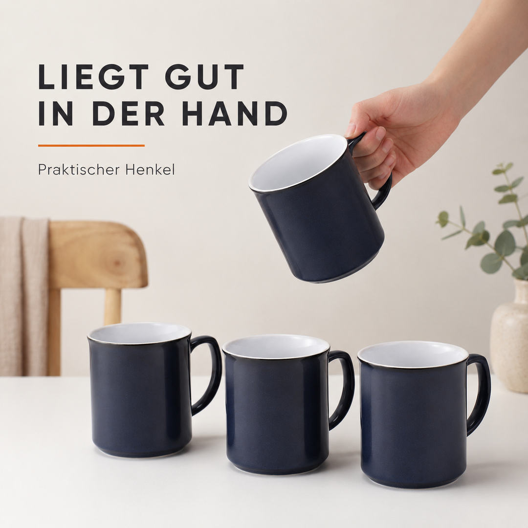 Chelsea Kaffeebecher 4er Set 300 ml Marinblau Urban Lifestyle