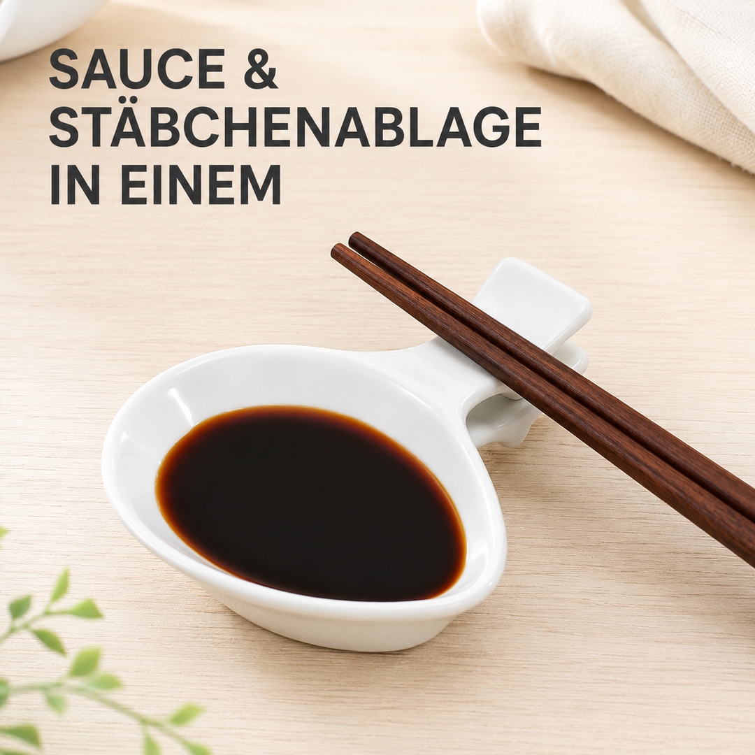 Saucenschälchen mit Stäbchenbank 6er Set Weiß Porzellan Urban Lifestyle