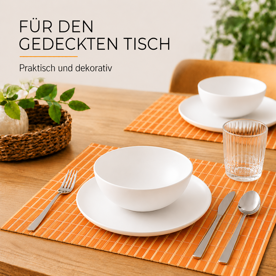 Bambus Tischsets Hannah 6er Set Orange 42 x 30 cm Urban Lifestyle