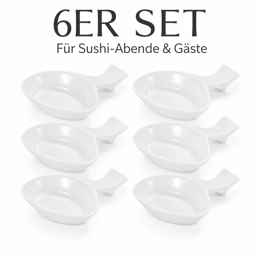 Saucenschälchen mit Stäbchenbank 6er Set Weiß Porzellan Urban Lifestyle