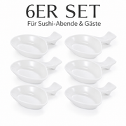 Saucenschälchen mit Stäbchenbank 6er Set Weiß Porzellan Urban Lifestyle