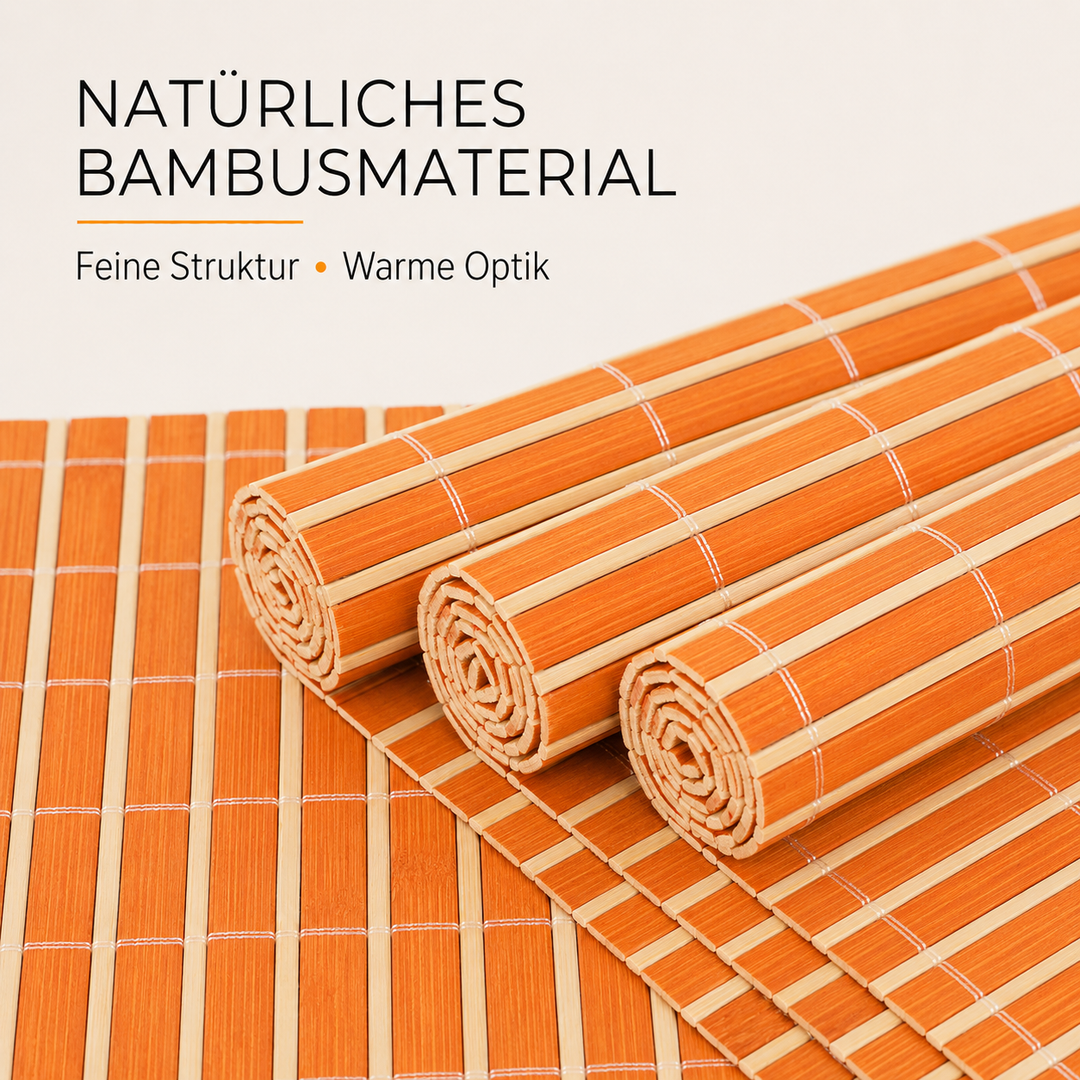 Bambus Tischsets Hannah 6er Set Orange 42 x 30 cm Urban Lifestyle