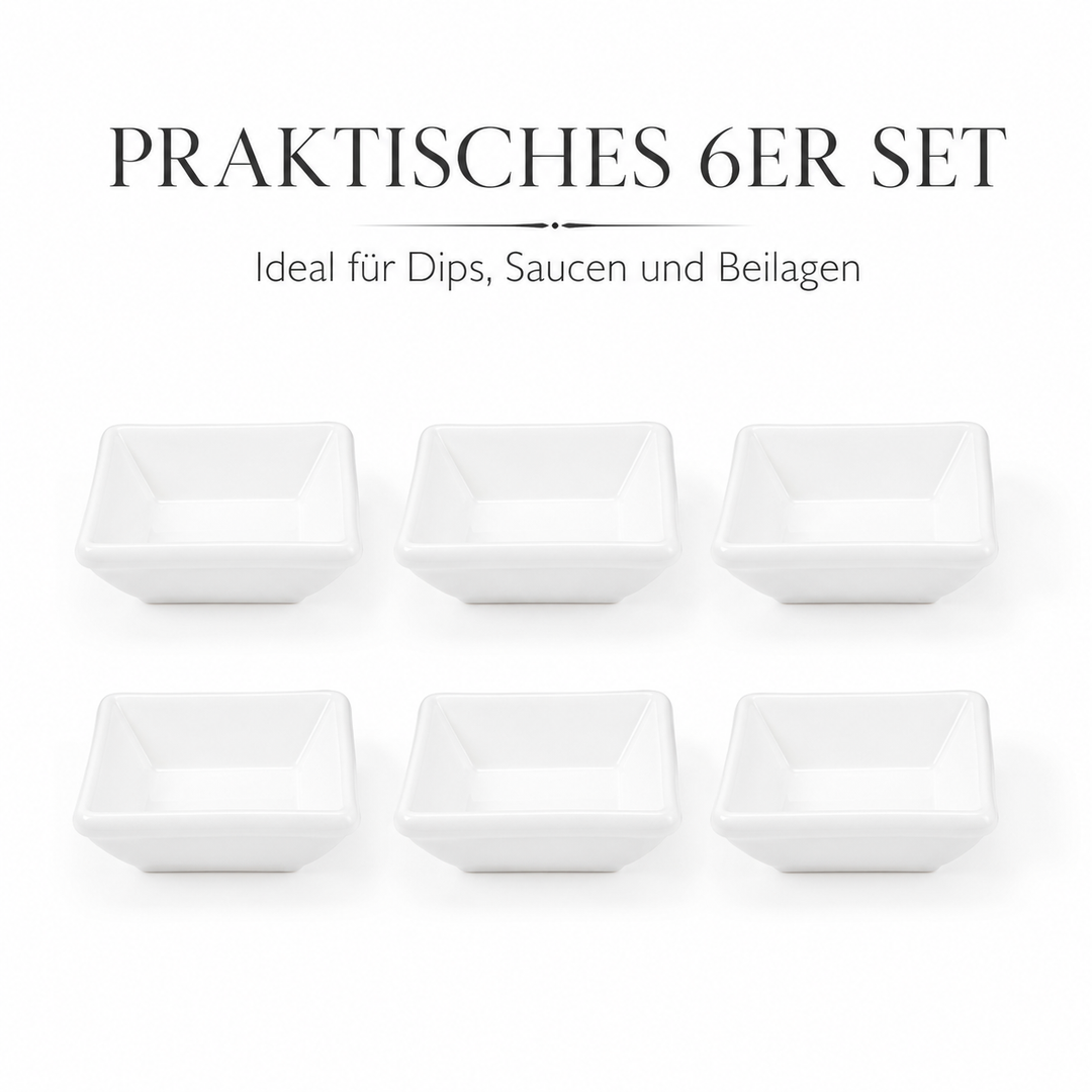 Yumi Saucenschälchen 6er Set Weiß 6 x 6 cm