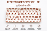 Bild in der Galerie öffnen: Rechteckiger Keramik-Servierteller "Momiji" mit Eulenmotiv 25,5 cm