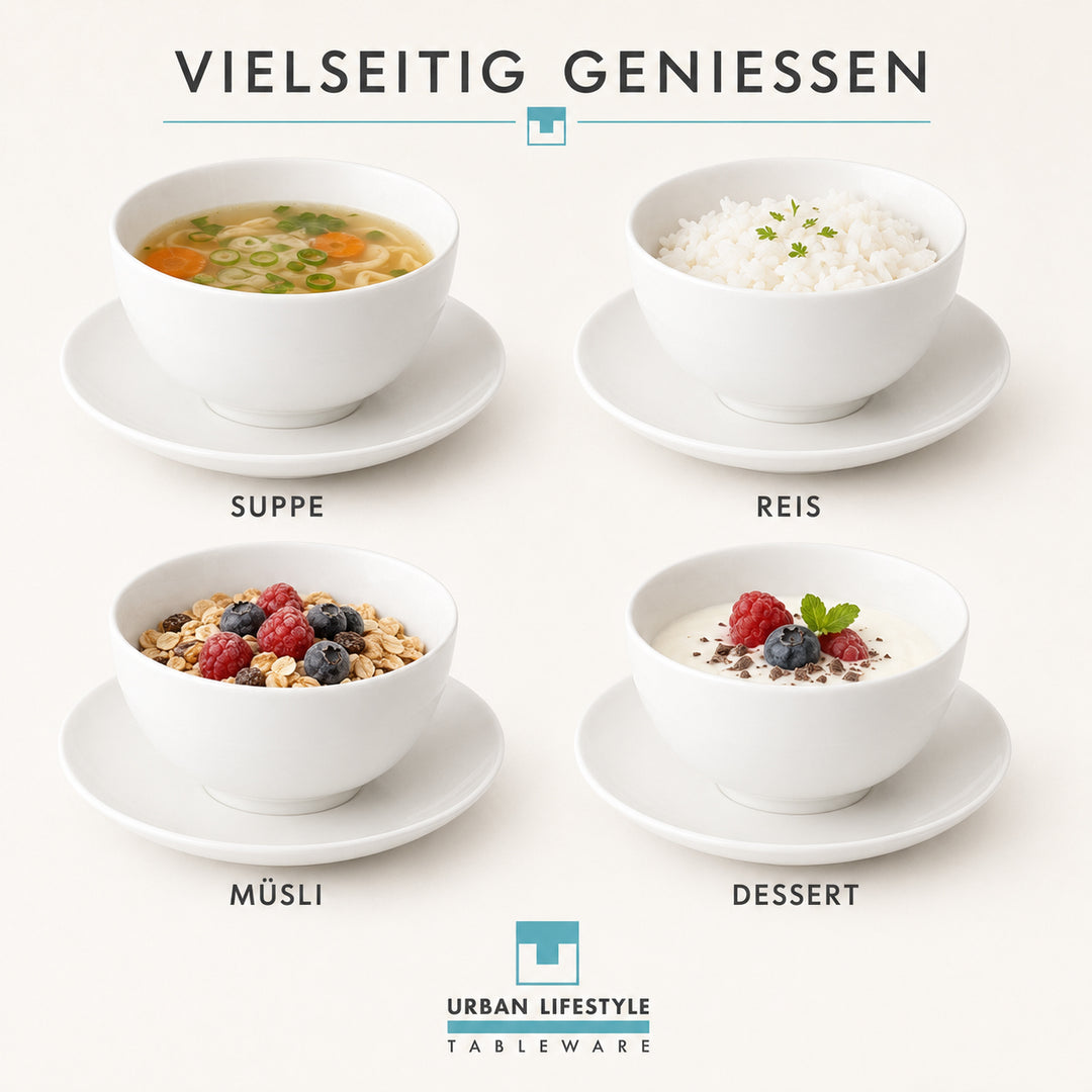 URBAN LIFESTYLE Schüssel-Set Porzellan 8-teilig – modernes Tischdesign