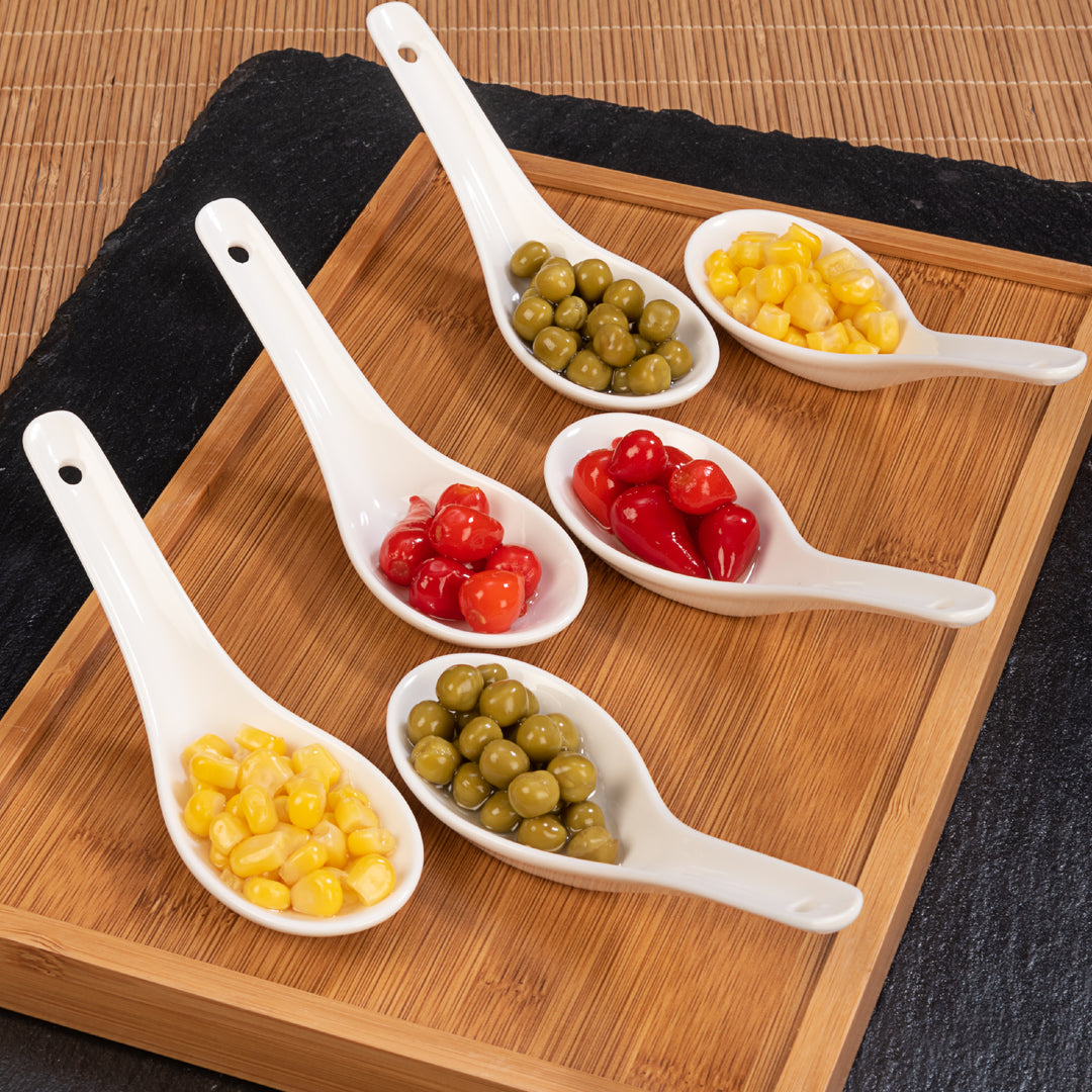 Porzellanlöffel Weiß 13,3 cm 6er-Set
