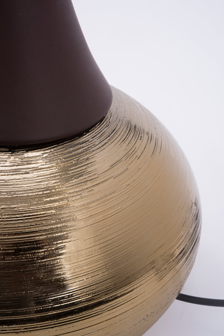 Design Tischlampe Josefine - Porzellanbase gold-braun