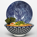 Bild in der Galerie öffnen: Ramen Schalen Seigaiha 2er Set - Porzellan 20cm Urban Lifestyle