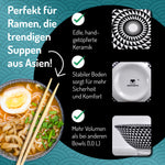 Bild in der Galerie öffnen: Ramenschüssel Keramik weiß schwarz - Hishi Design Urban Lifestyle