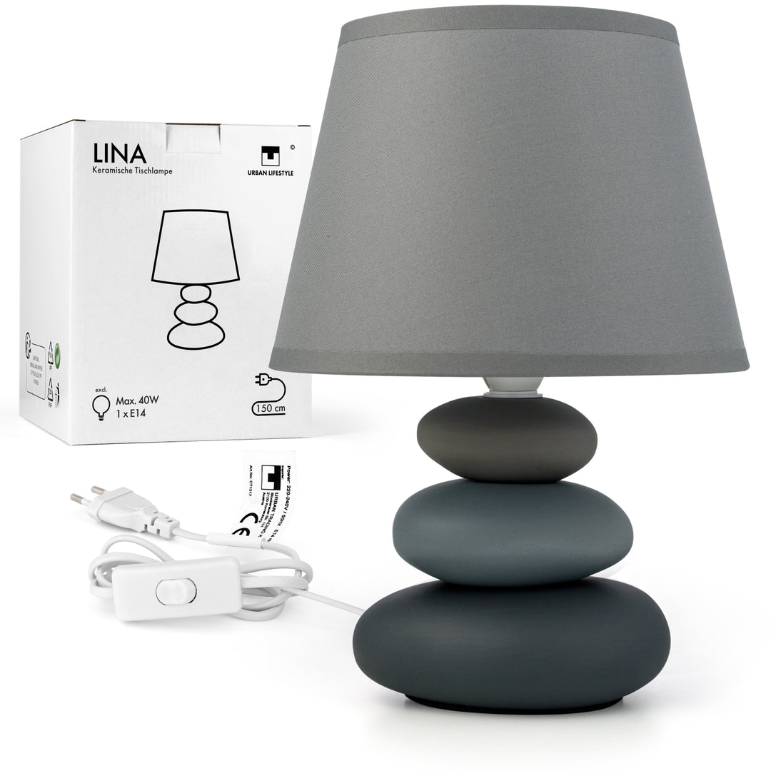 Nachttischlampe Lina weiß - elegante Tischleuchte