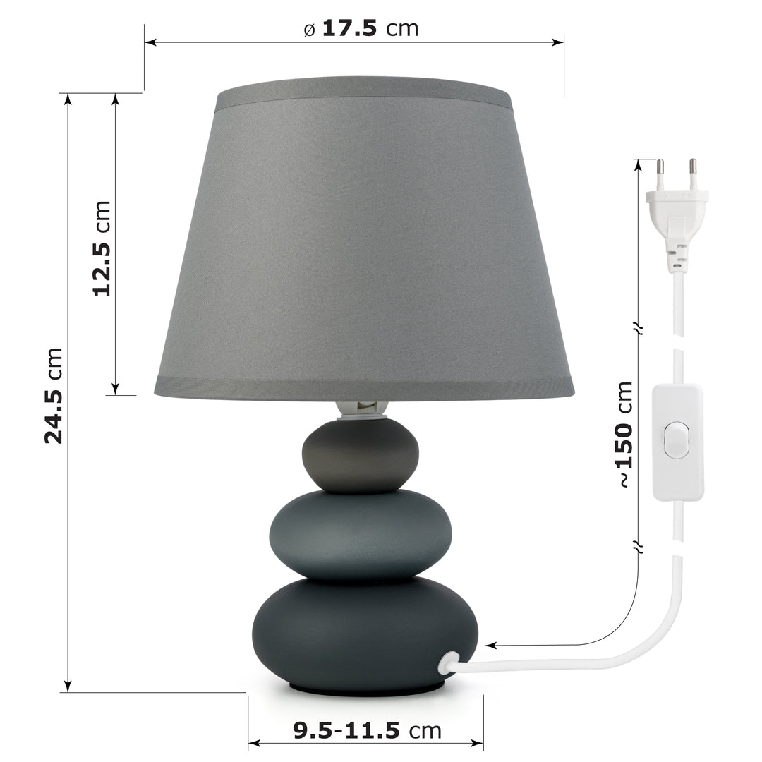 Tischlampe Lina hellgrau matt - modernes Design