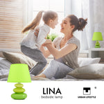 Bild in der Galerie öffnen: Nachttischlampe Lina grün - mit Stoffschirm