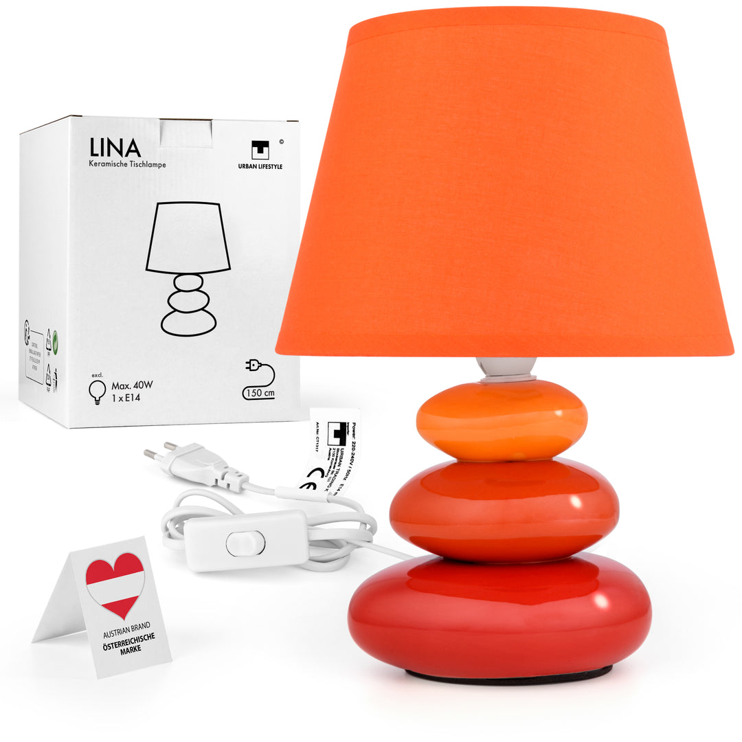 Urban Lifestyle Nachttischlampe Lina (Orange)