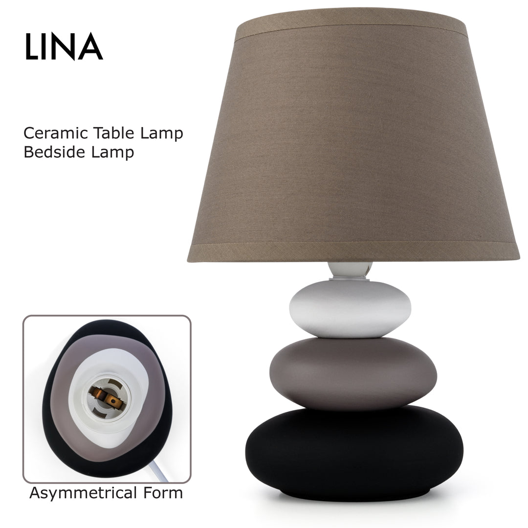 Nachttischlampe Lina taupe-matt - Keramik Urban Lifestyle