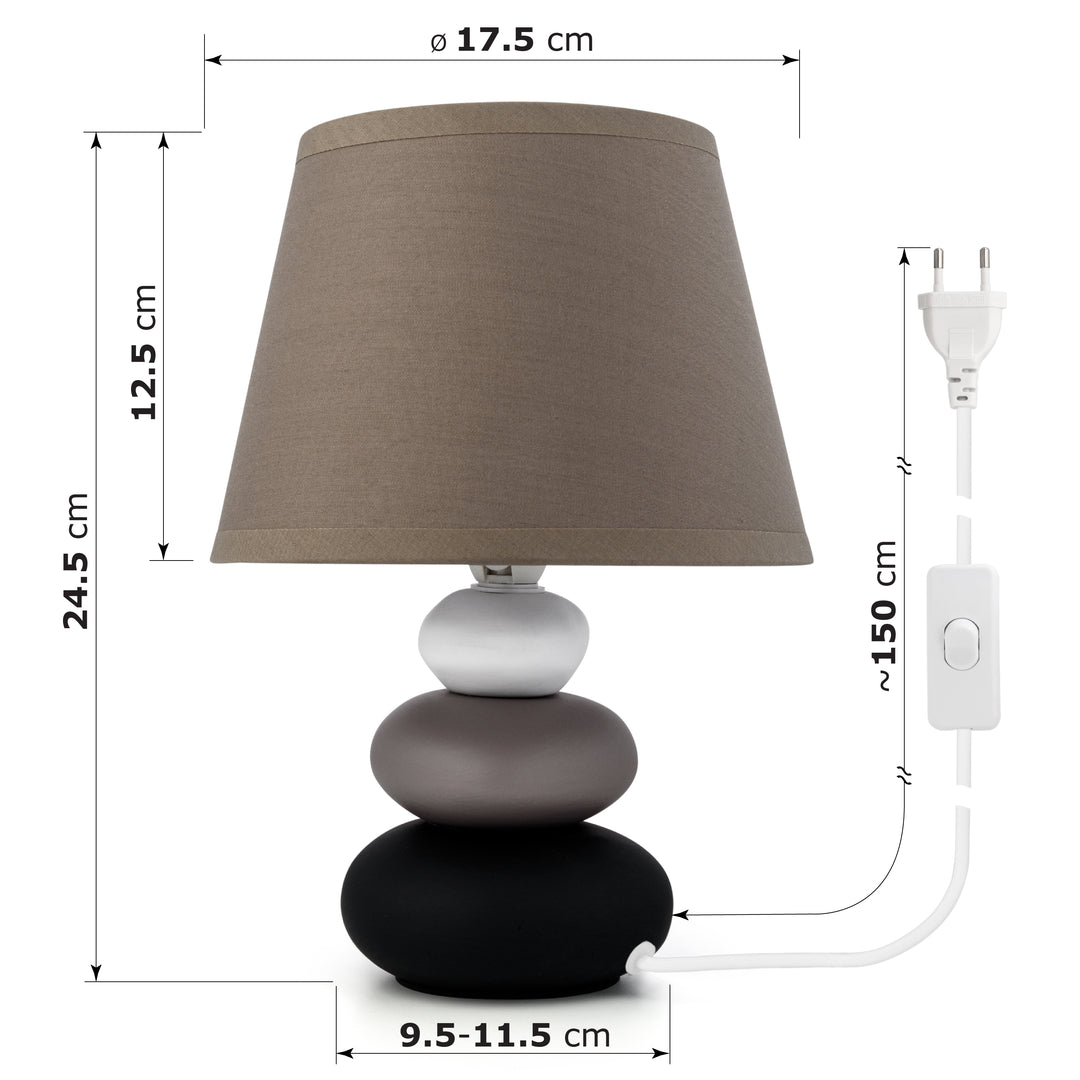 Tischlampe Lina taupe matt - elegantes Design