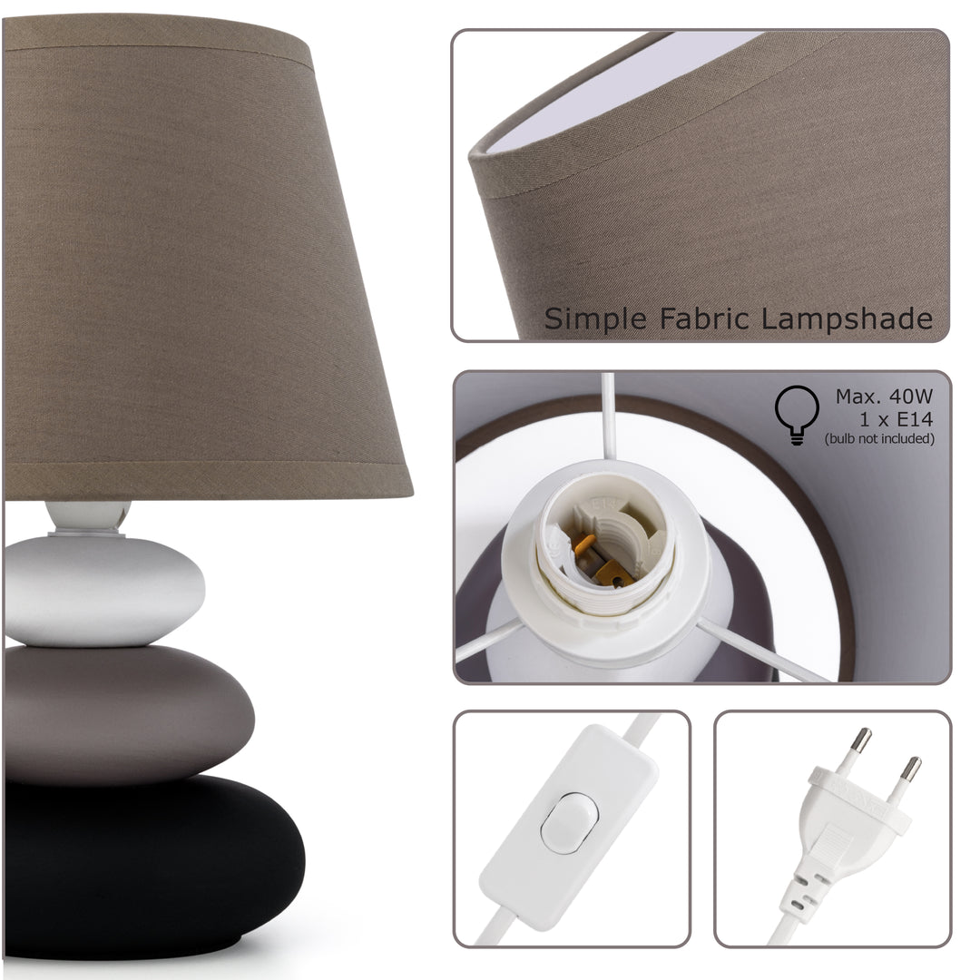 Urban Lifestyle Nachttischlampe "Lina" (Taupe-matt)