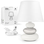 Bild in der Galerie öffnen: Urban Lifestyle Nachttischlampe &quot;Lina&quot; (Weiß-silber)
