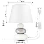 Bild in der Galerie öffnen: Urban Lifestyle Nachttischlampe &quot;Lina&quot; (Weiß-silber)
