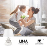 Bild in der Galerie öffnen: Urban Lifestyle Nachttischlampe &quot;Lina&quot; (Weiß-silber)
