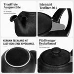 Bild in der Galerie öffnen: URBAN LIFESTYLE Teekanne Liverpool schwarz Porzellan 1,6 L – Hauptbild