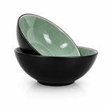 Bild in der Galerie öffnen: URBAN LIFESTYLE Keramik-Salatschüsseln grün 2er Set Ø 20 cm 900-1000 ml – Hauptbild