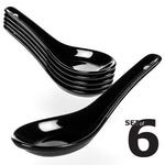 Bild in der Galerie öffnen: Schwarze Porzellan Löffel - Asia Löffel 6er Set